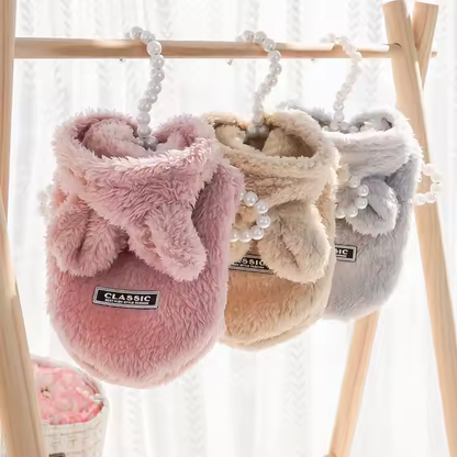 New Rabbit Ears Pet Hoodie – Soft Cotton Wool Outfit for Cats & Dogs, Perfect for Winter and Spring