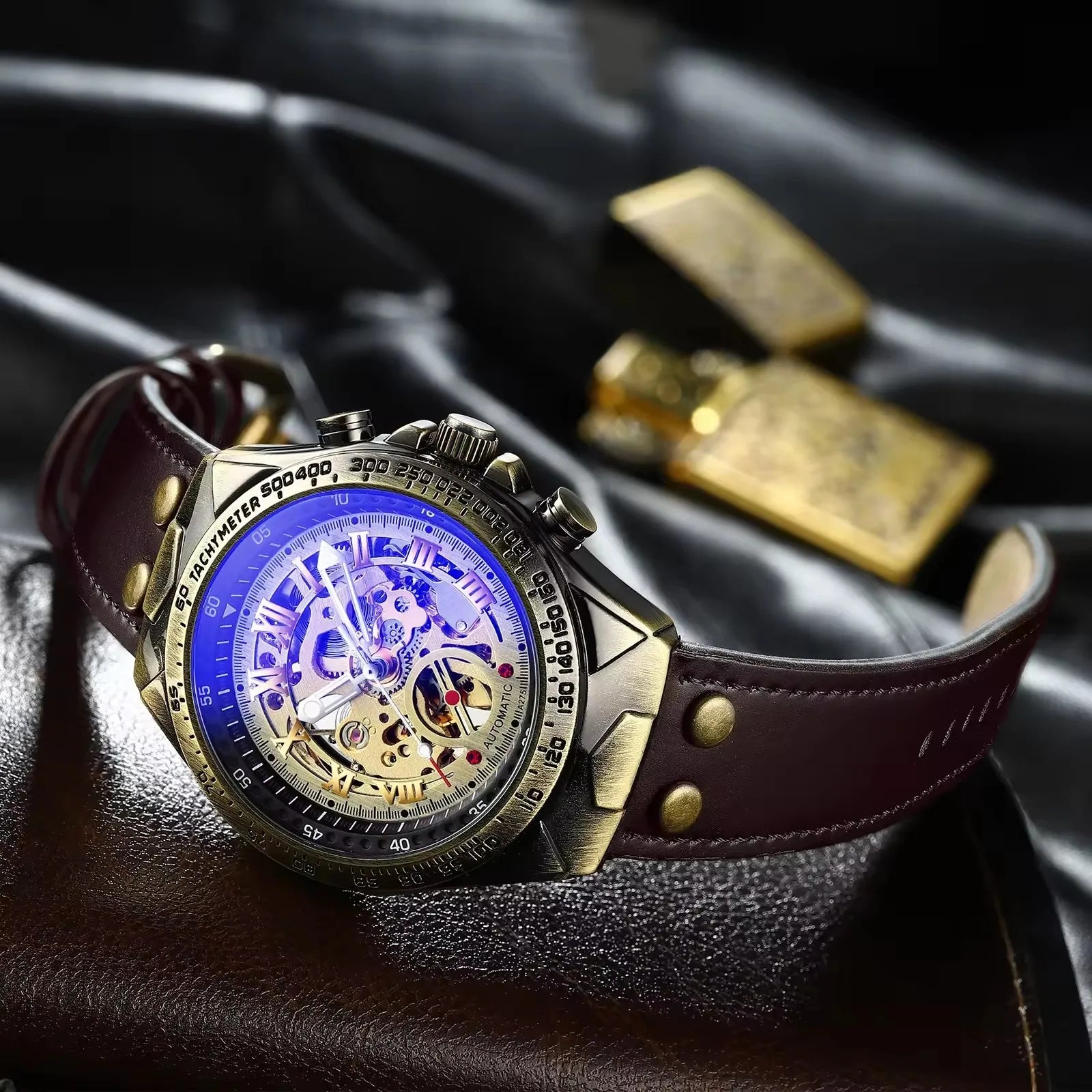 Waterproof Retro Skeleton Automatic Men's Watch