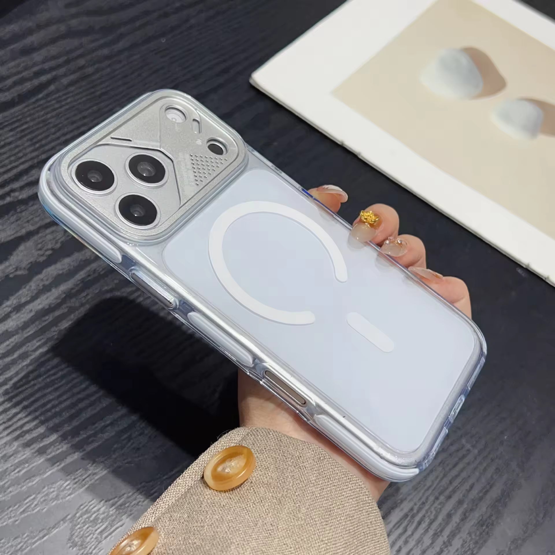 IceCrystal MagShield Case – Luxury Transparent Magnetic Anti-Drop Cover for iPhone