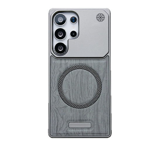 Hot Selling Wood Pattern Magnetic Shockproof Hard Case for Samsung Galaxy S22 /S23/S24/S25 Ultra