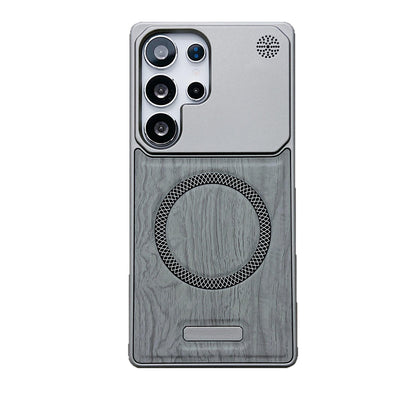 Hot Selling Wood Pattern Magnetic Shockproof Hard Case for Samsung Galaxy S22 /S23/S24/S25 Ultra