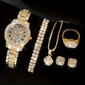 Women's Luxury Watch & Crystal Jewelry Set