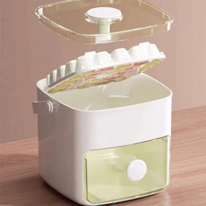 Double-Layer 48-Grid Ice Tray with Handle, Food-Grade ABS & PP Material