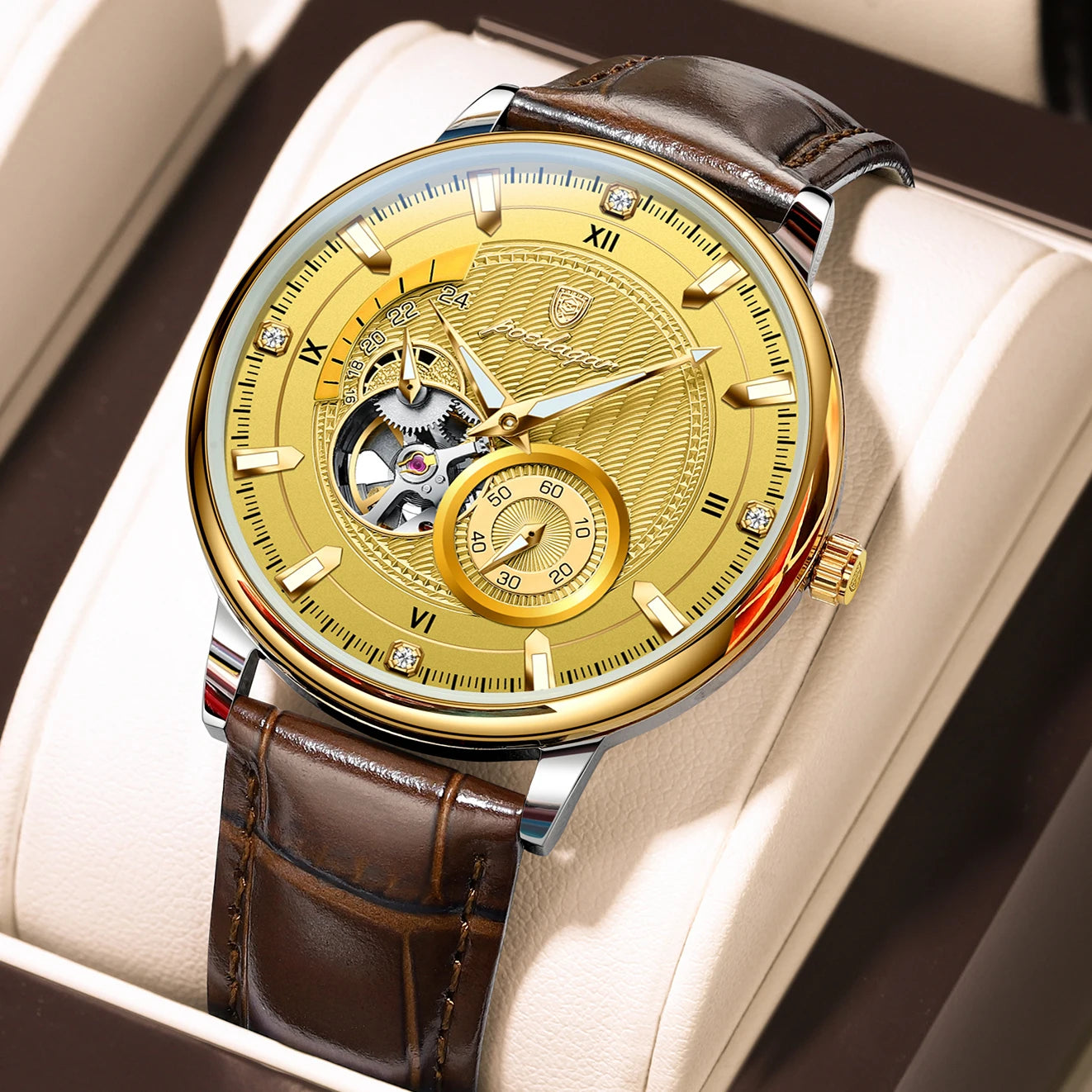 Poedagar Luxury Men's Waterproof Tourbillon Watch