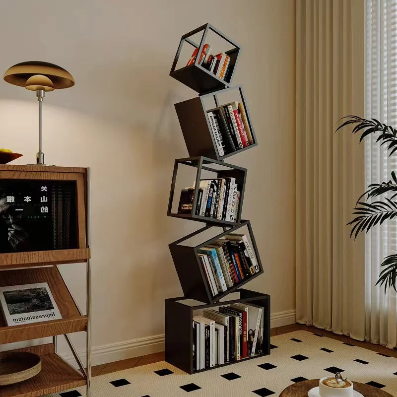 Nordic Creative Multi-Layer Bookshelf Metal Display Rack for Home