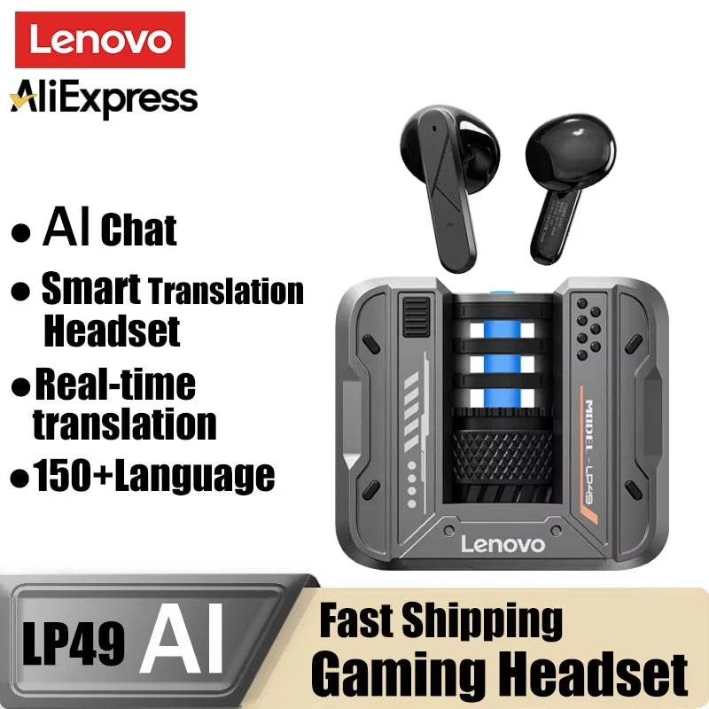 Original Lenovo LP49 AI Multilingual Translation Earphones Wireless
