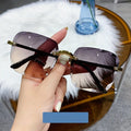 2025 Luxury Rimless Women's Sunglasses Vintage Gold Green Red