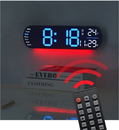 Modern LED Digital Wall Clock – Adjustable Brightness & DST Timer