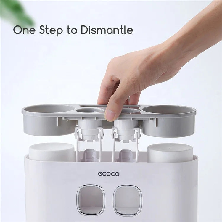 Automatic Toothbrush Holder with Toothpaste Squeezer Plastic
