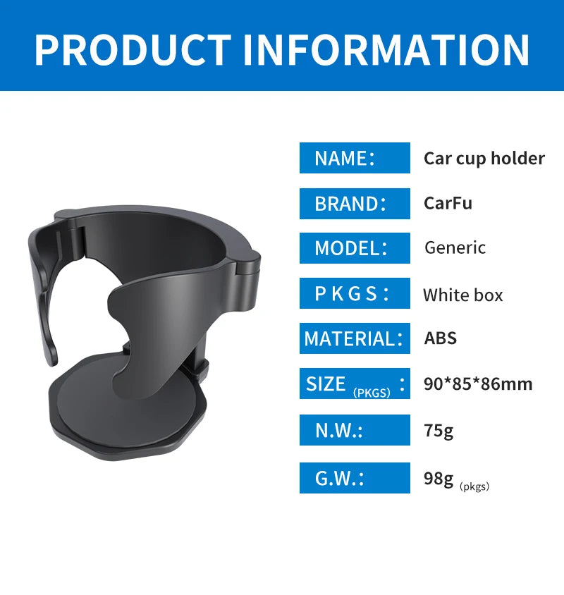 CARFU 2026 ABS Car Drink Holder