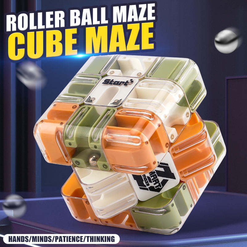 MazeRoll 3D Puzzle Cube – Rolling Ball Maze Brain Teaser Toy
