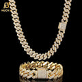 14mm Gold Plated Iced Out Cuban Link Necklace