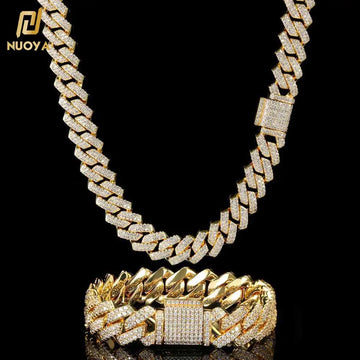 14mm Gold Plated Iced Out Cuban Link Necklace