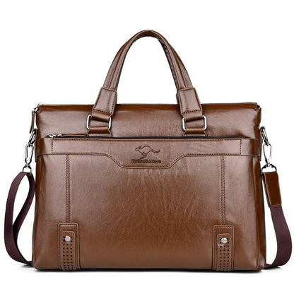 Men’s PU Leather Laptop Bag – Business Office Shoulder Briefcase & Handbag for Professionals