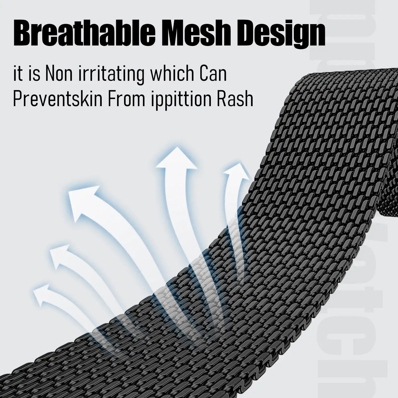 Casual Breathable Coarse Mesh Milanese Loop Magnetic Stainless for