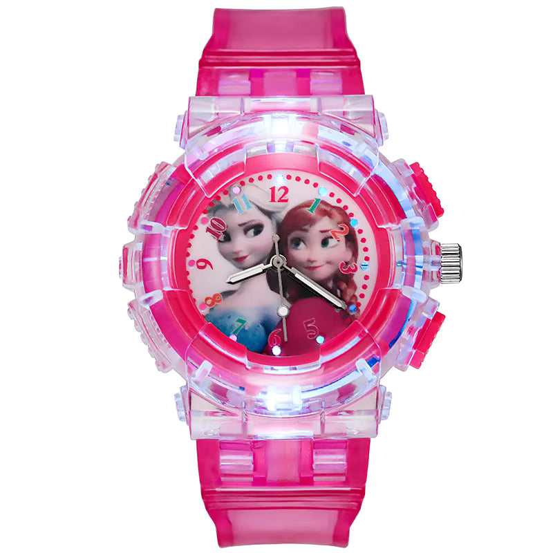 Cute Cartoon Kids Watch with Sparkling Glitter – Ice Princess Quartz for Girls