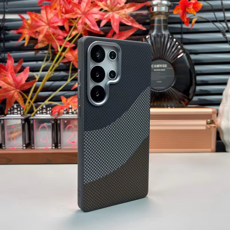 Luxury Ultra Thin Matte Carbon Fiber Magnetic Phone Case – Shockproof Slim Protective Cover for Samsung
