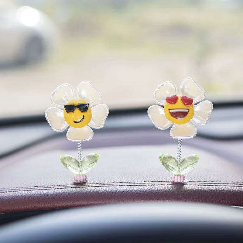Luxury Car Interior Kits Funny Expression Spring Ornaments Resin