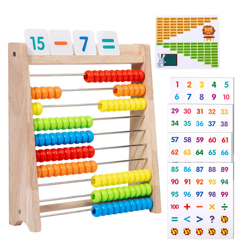 Early Learning Wooden Abacus Stand – Addition & Subtraction Math Teaching Aid for Kids