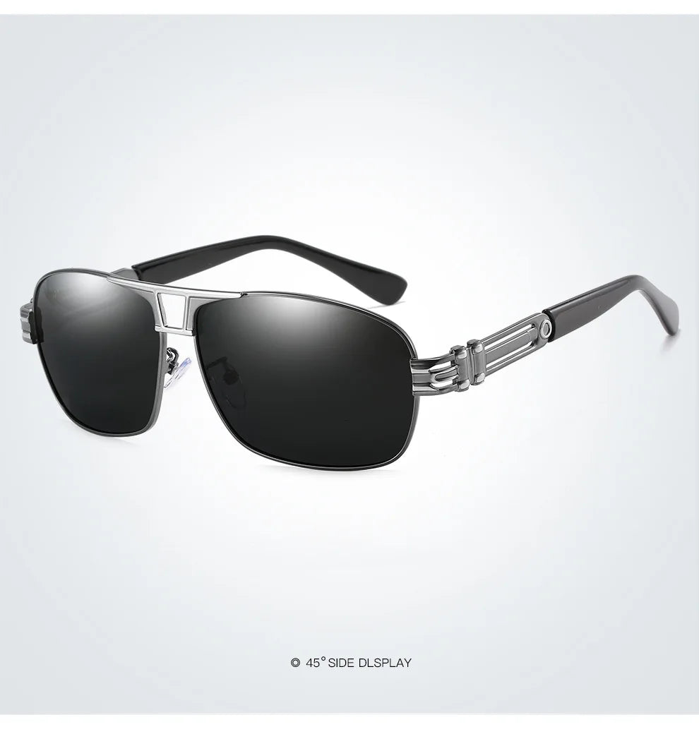 Men's Polarized Metal Frame Pilot Sunglasses