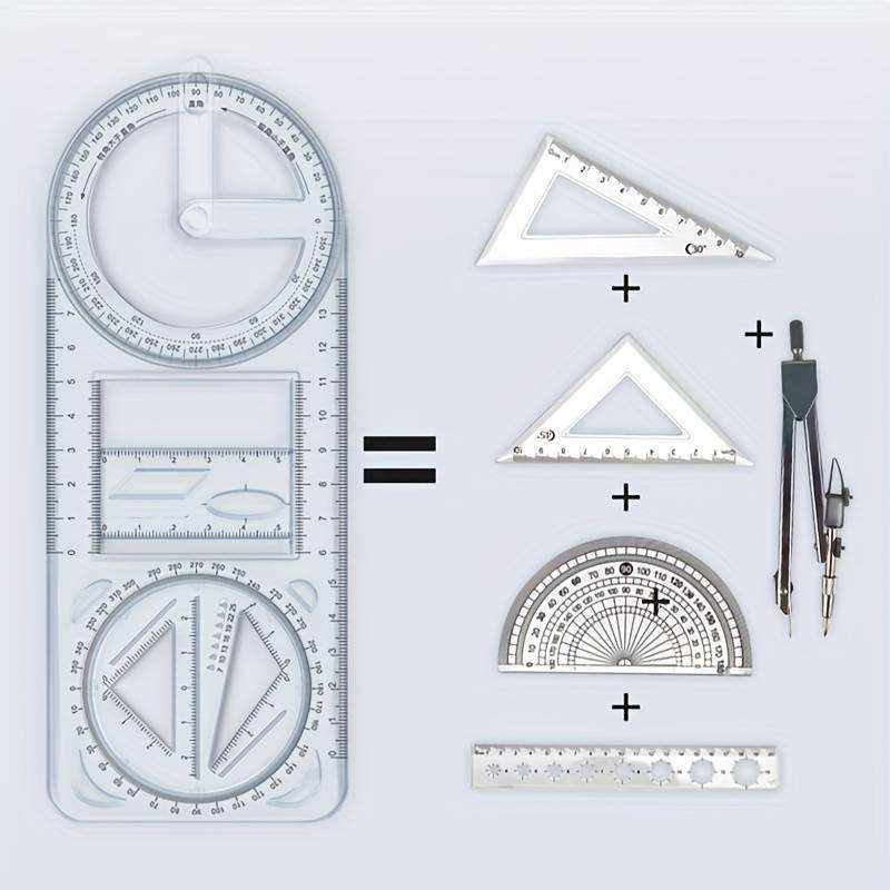 Bview Art Student Plastic Ruler – Square & Geometric Figure Rulers