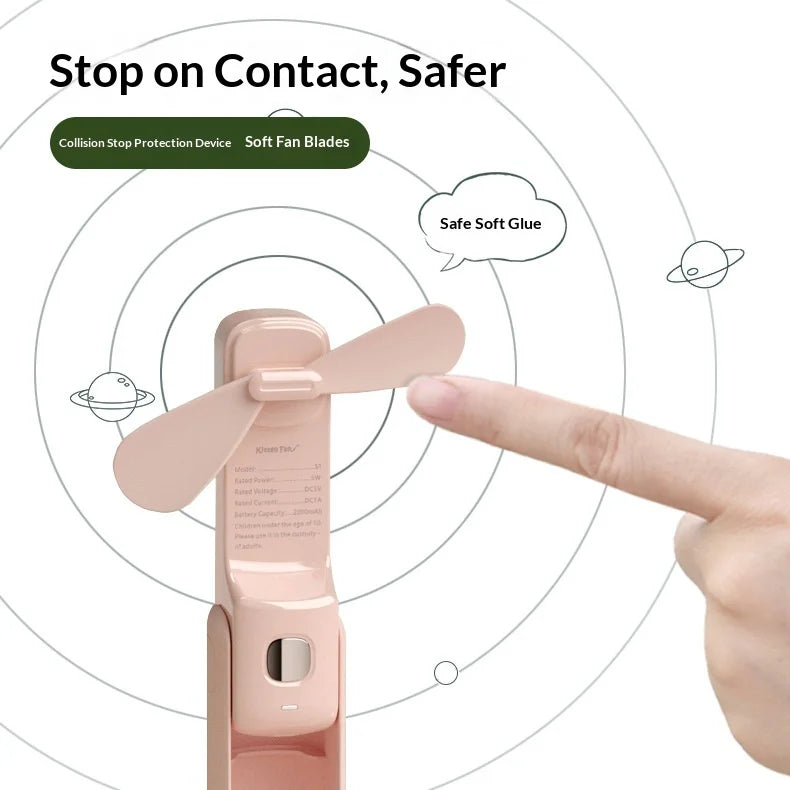 New USB Plastic Mini Handheld Fan with 3-in-1 Folding Design