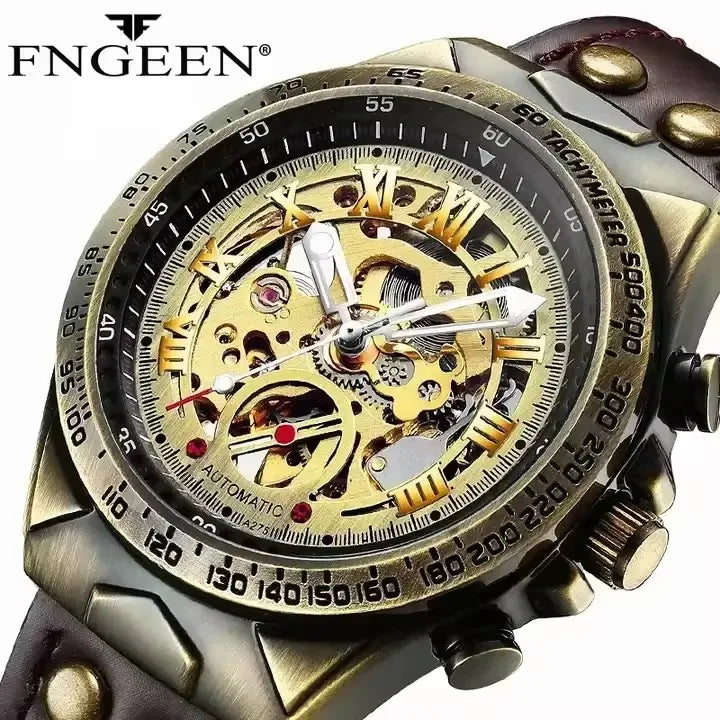 Waterproof Retro Skeleton Automatic Men's Watch