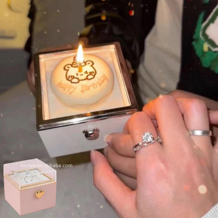 2025 Surprise Gift Jewelry Box – Rotating Bear Ring Cake Box
