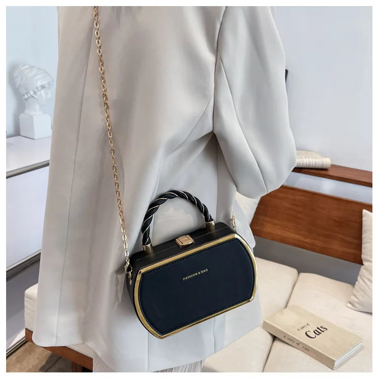 New Fashionable Women's One Shoulder PU Leather Handbag High