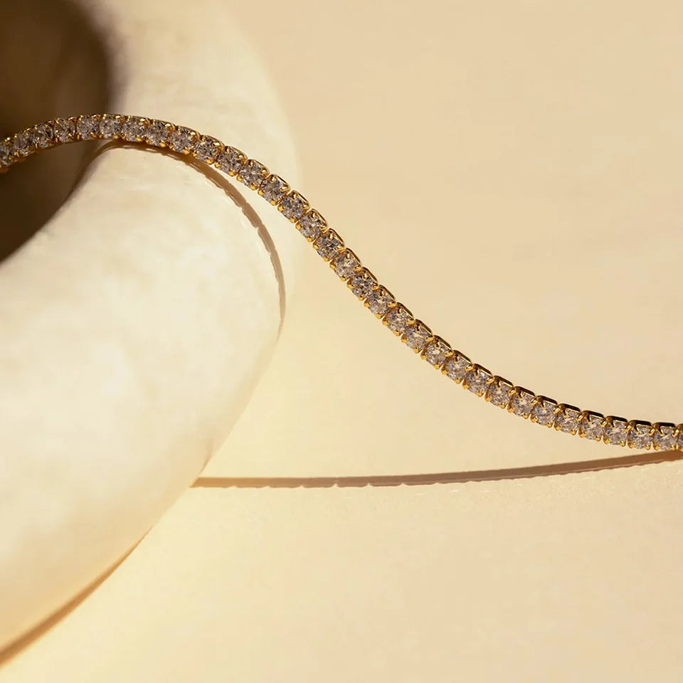 Stainless Steel Zircon Tennis Necklace