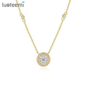 LUOTEEMI Gold-Plated Cubic Zircon Necklace