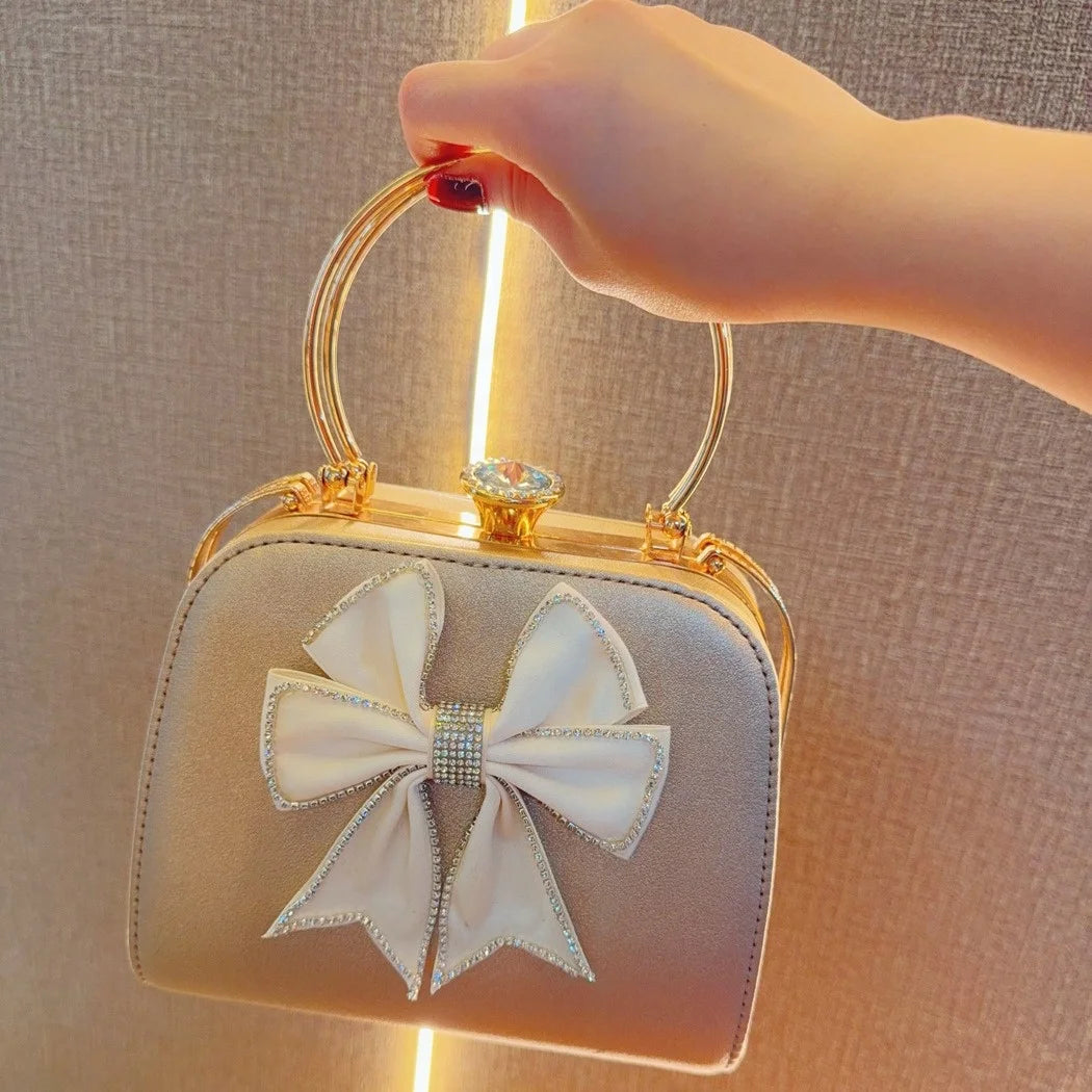 Elegant Satin Bow Evening Bag for Women