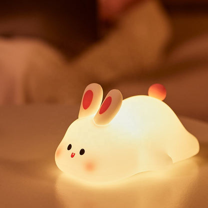 EGOGO Cute Rabbit Silicone Night Light USB Rechargeable Soft Lamp for Kids Bedroom