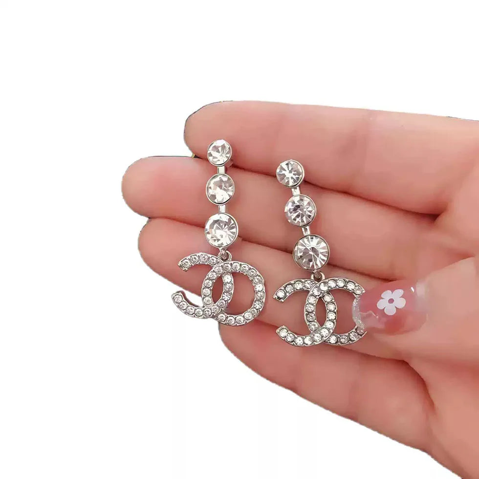 Stainless Steel Diamond Flower Jewelry Set