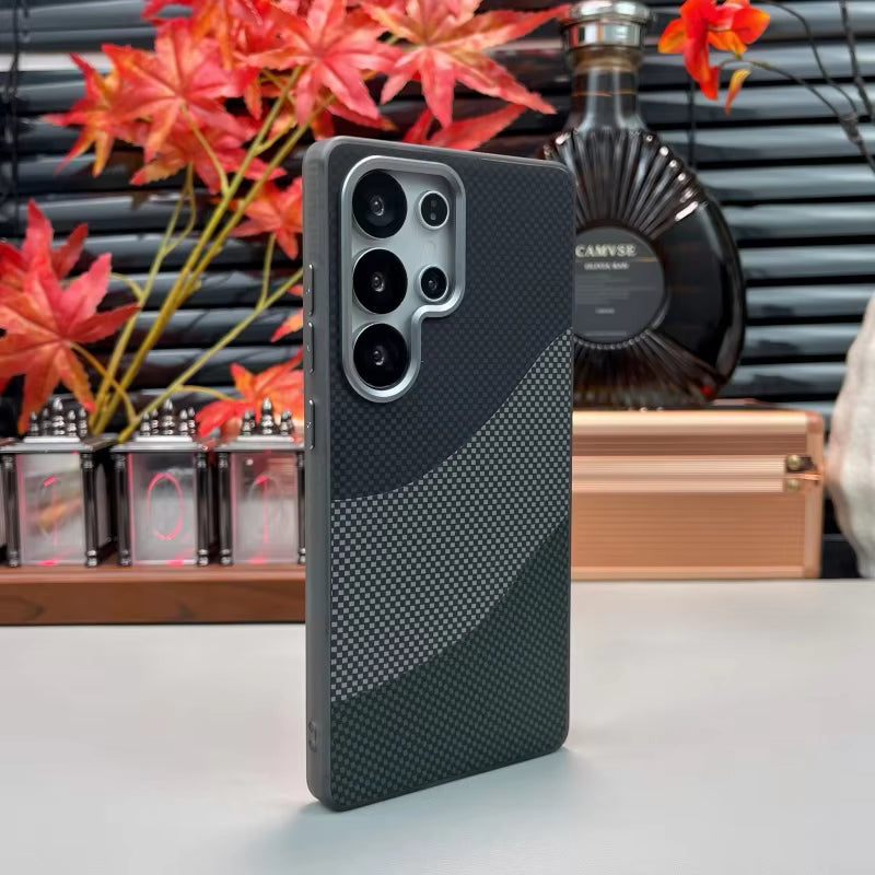 Luxury Ultra Thin Matte Carbon Fiber Magnetic Phone Case – Shockproof Slim Protective Cover for Samsung