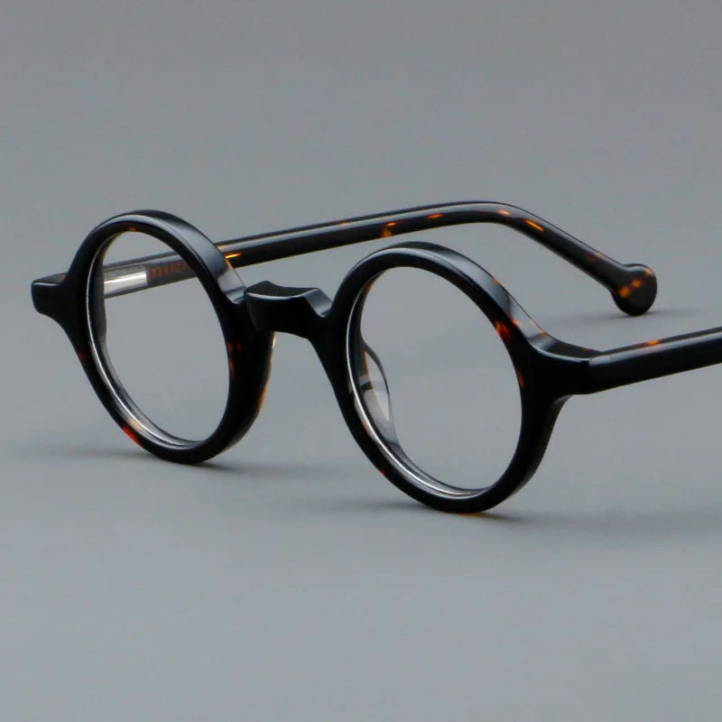 Vintage Wooden Round Acetate Eyeglasses