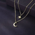 Sterling Silver Star Moon Necklace