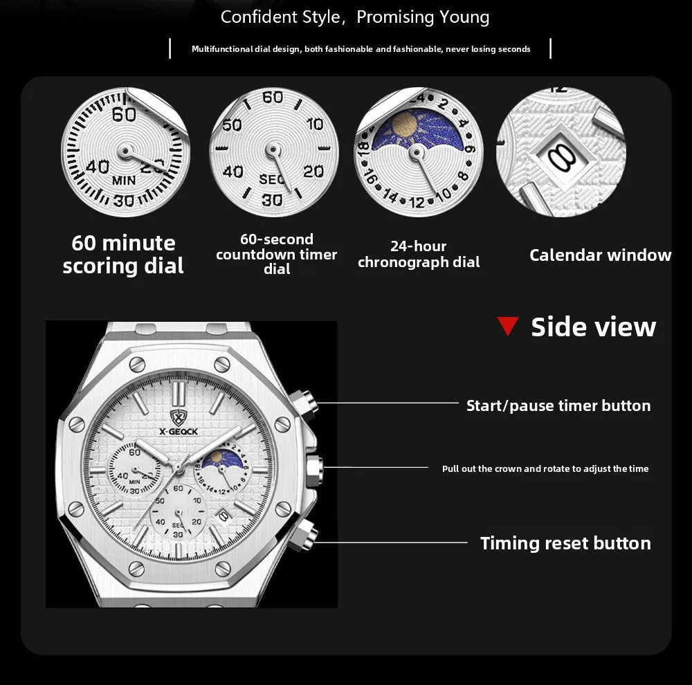 Luxury Moon Phase Mechanical Men's Watch