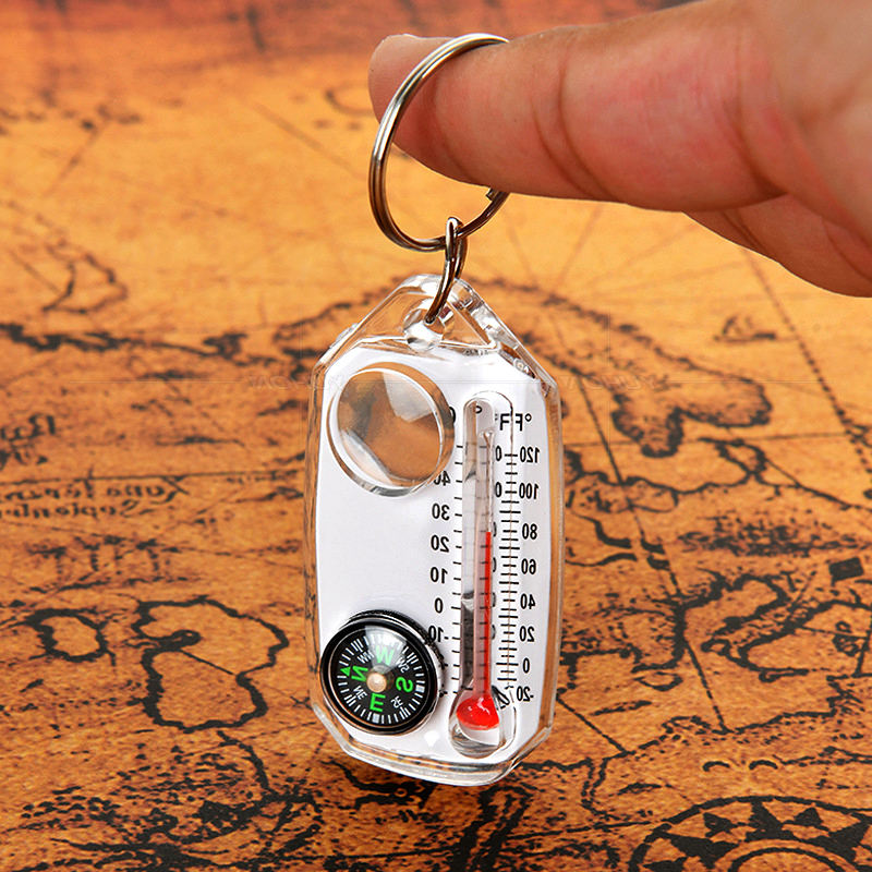 TrailKey 3-in-1 Compass Keychain – Waterproof Mini Pocket Outdoor Navigator