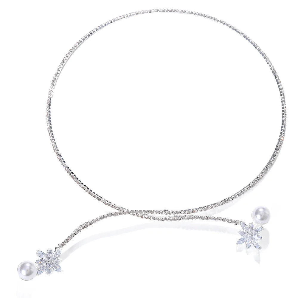Luxurious Vintage Pearl & Zircon Choker Necklace