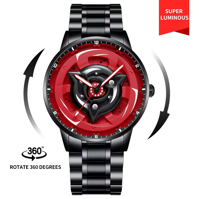 Uchiha  Sharingan Watch – 360° Rotating Anime Quartz Timepiece