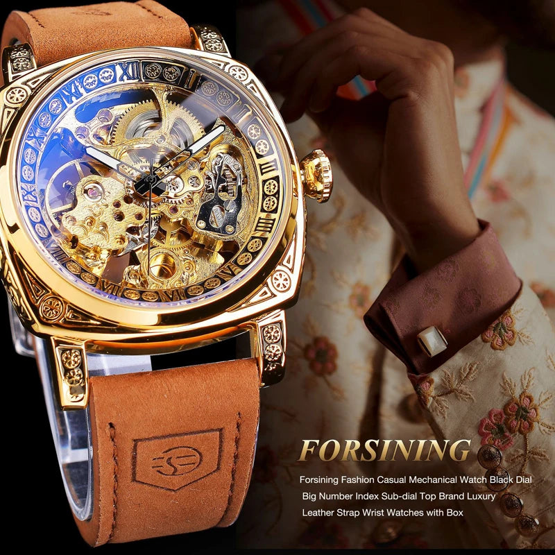 Luxury Men's Automatic Skeleton Watch