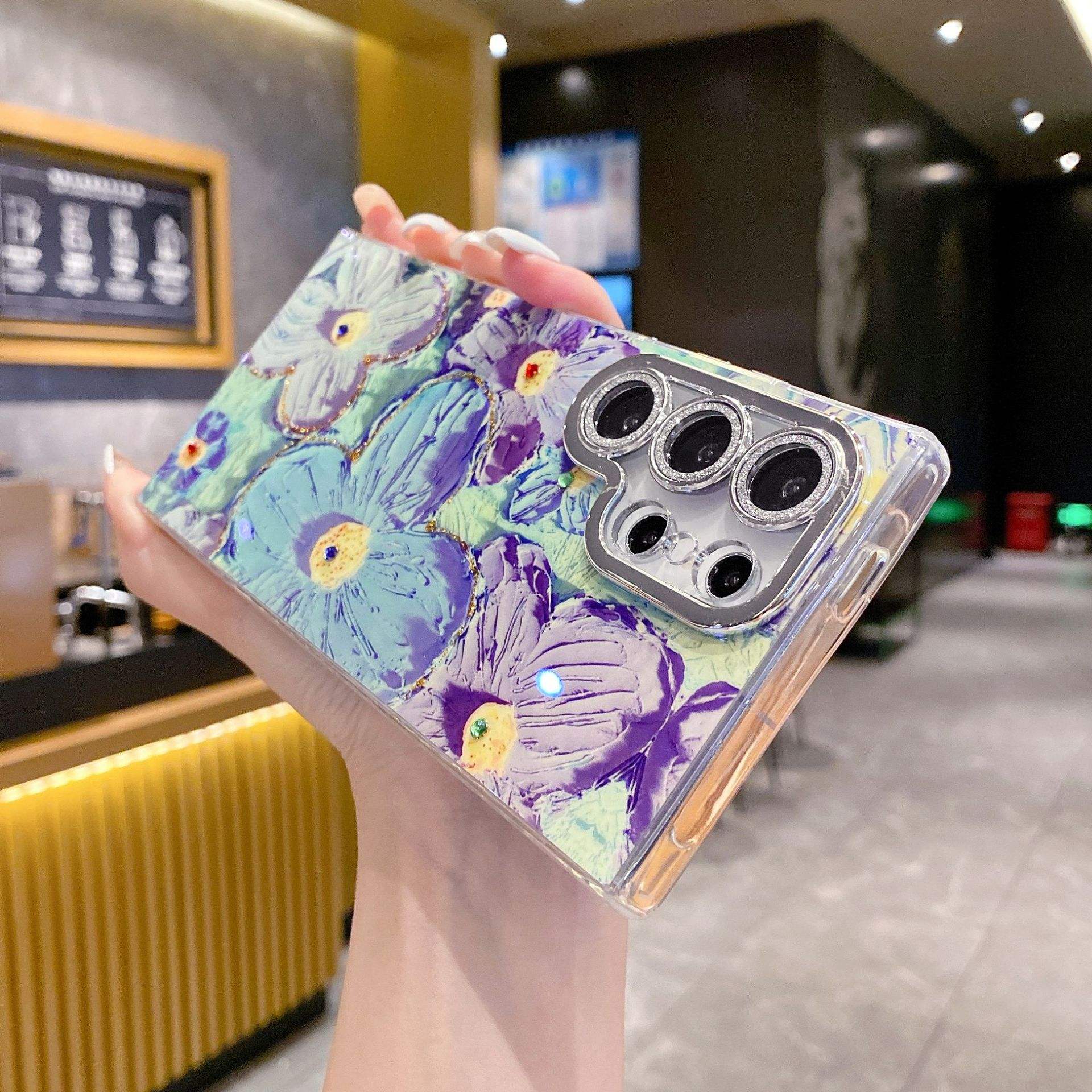 Electroplated IMD Flower Marble Cover for Samsung