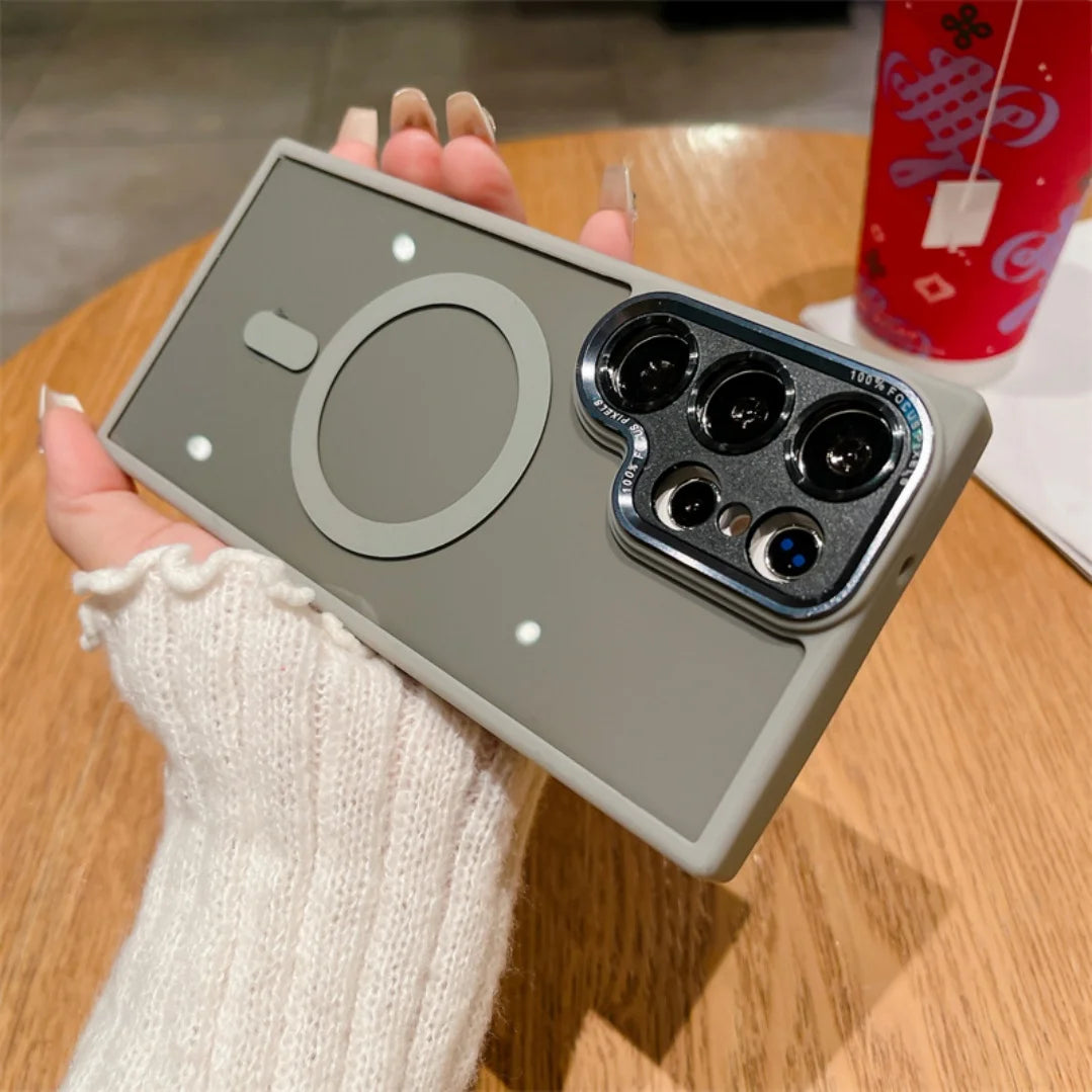 Fashion Plating Metal Lens Protective Phone Case for Samsung