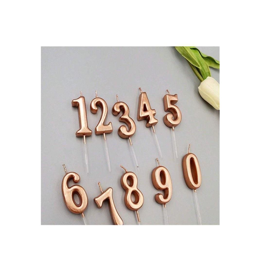 Metal Gold And Ivory 0-9 Number Metal candle Use In Birthday Cake Wedding Cake