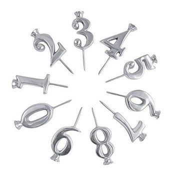 Metal Gold And Ivory 0-9 Number Metal candle Use In Birthday Cake Wedding Cake