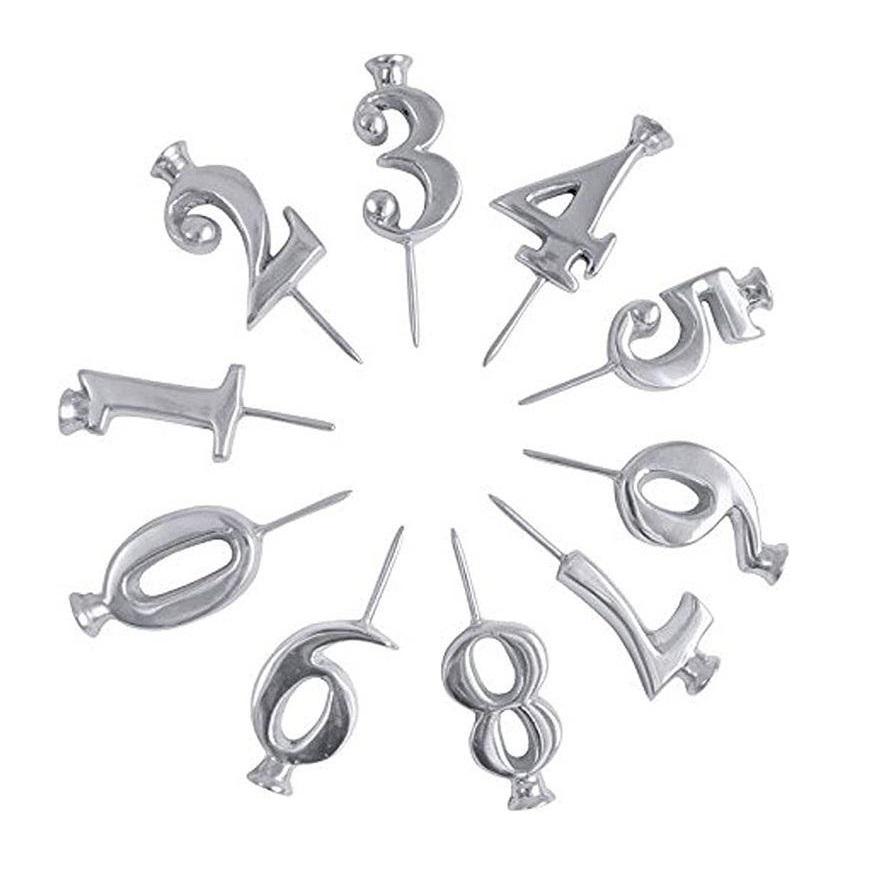 Metal Gold And Ivory 0-9 Number Metal candle Use In Birthday Cake Wedding Cake