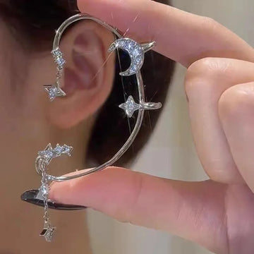 Korean Moon & Star Ear Cuff Earrings