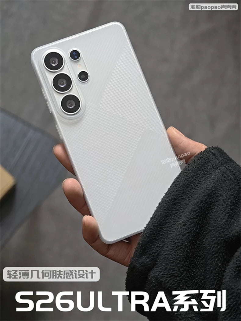 GeoStripe Matte Case – Slim Clear Geometric Cover for Samsung S26 Ultra