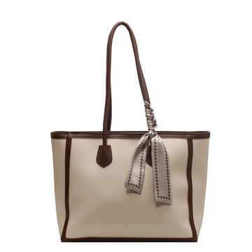 Fashion Retro Solid Color PU Zipper Waterproof Portable Tote Bag